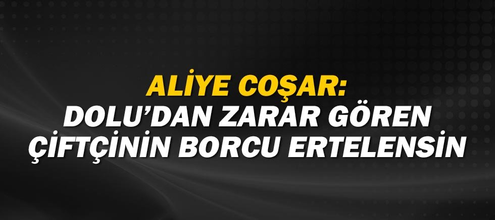 CHP Antalya Milletvekili Coşar: Dolu'dan zarar gören çiftçinin borcu ertelensin!